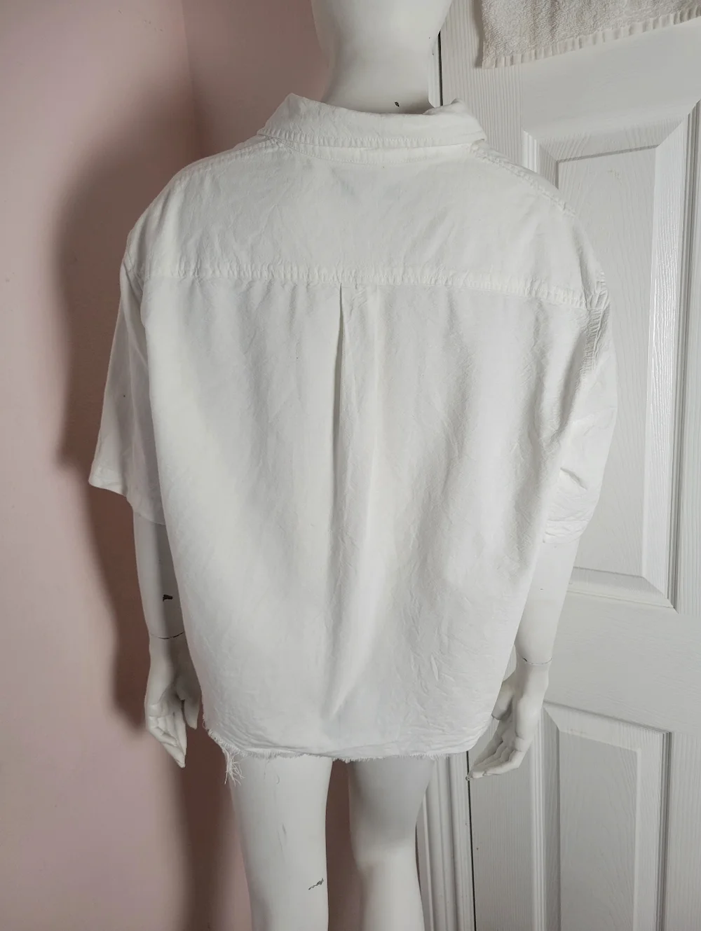 Urban Outfitters White Button Down Shirt Oversized 100% Cotton Boxy Fit Large - Picture 3 of 7